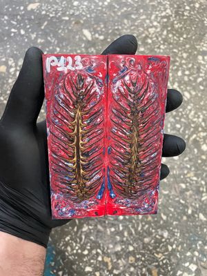 Pinecone in resin scales for knifehandle 5.19-1.73-0.43inch P123
