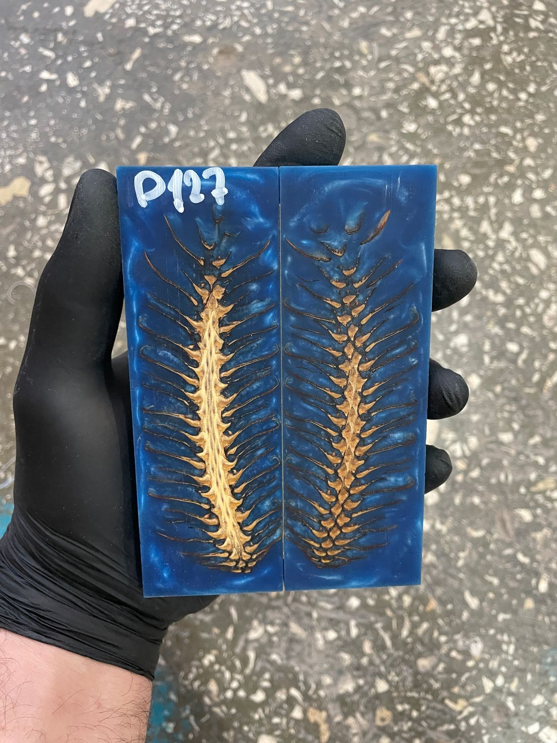 Pinecone in resin scales for knifehandle 5.19-1.73-0.43inch P127