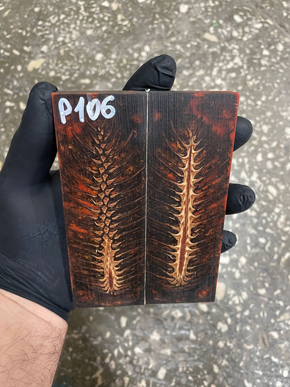 Pinecone in resin scales for knifehandle 5.19-1.73-0.43inch P106