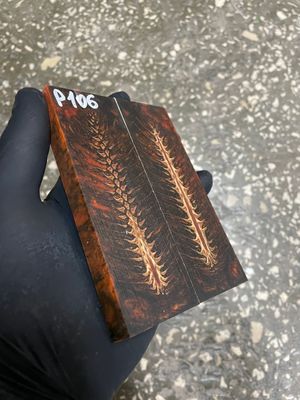 stabilized pinecone in resin knife scales unique pattern custom knifemaking material