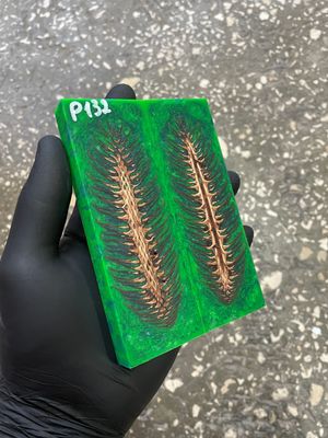stabilized pinecone in resin knife scales unique pattern custom knifemaking material