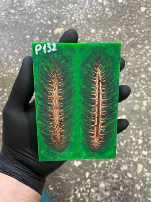 Pinecone in resin scales for knifehandle 5.19-1.73-0.43inch P132
