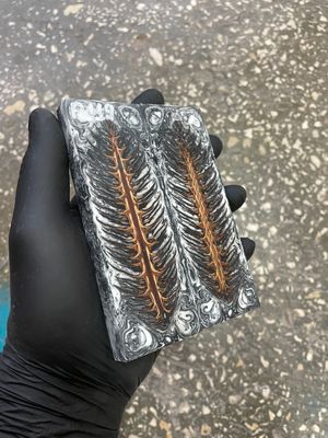 stabilized pinecone in resin knife scales unique pattern custom knifemaking material