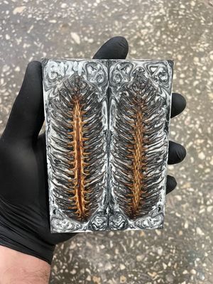 Pinecone in resin scales for knifehandle 5.19-1.73-0.43inch P124