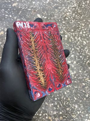 stabilized pinecone in resin knife scales unique pattern custom knifemaking material