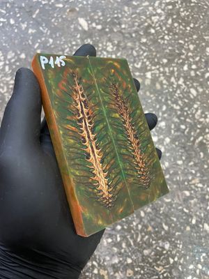 stabilized pinecone in resin knife scales unique pattern custom knifemaking material
