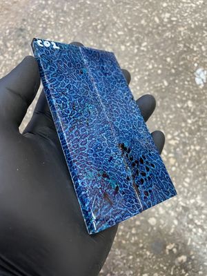Rare coral knife handle scales stabilized with resin unique one of a kind set