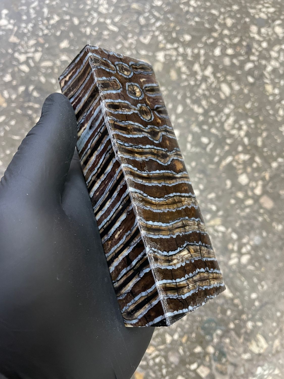 Mammoth tooth knife block stabilized for knifehandle or handmade 5.15-1.85-1.22 inch TTH8