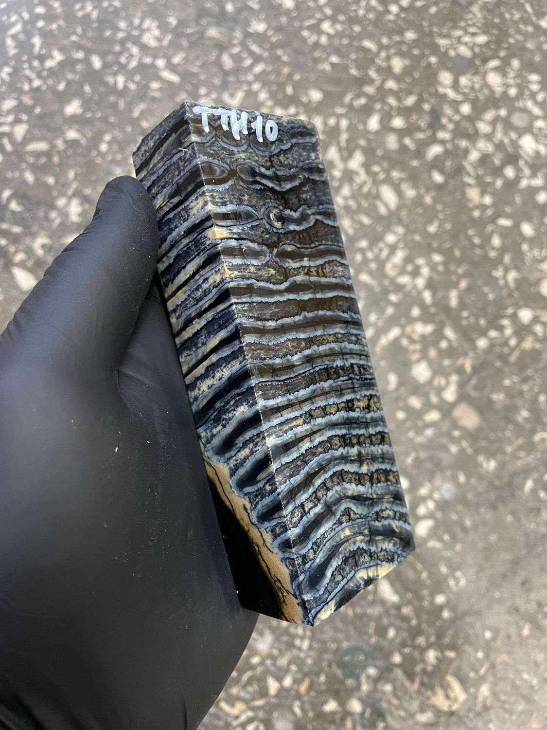 Mammoth tooth knife block stabilized for knifehandle or handmade 5.31-1.85-1.22 inch TTH10