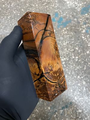 woolly mammoth tusk block stabilized with resin unique fossil knife handle material