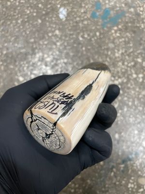 Mammoth tusk knife block stabilized for knifehandle or handmade TUB21