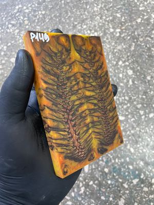 stabilized pinecone in resin knife scales unique pattern custom knifemaking material