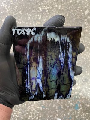 Mammoth tooth scales pair stabilized for knifehandl 4.96-1.88-0.39 inch TOS96