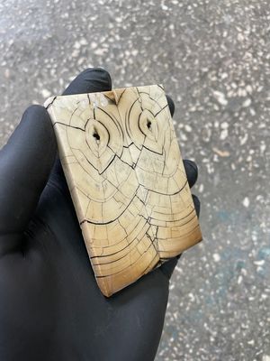 mammoth tusk scales for pocket knife handle stabilized ivory pair unique pattern
