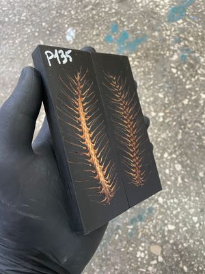 stabilized pinecone in resin knife scales unique pattern custom knifemaking material