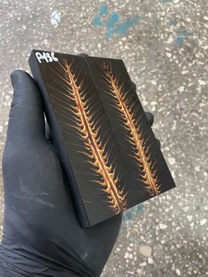 stabilized pinecone in resin knife scales unique pattern custom knifemaking material