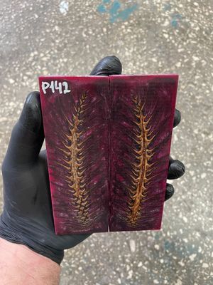 Pinecone in resin scales for knifehandle 5.19-1.73-0.43inch P142