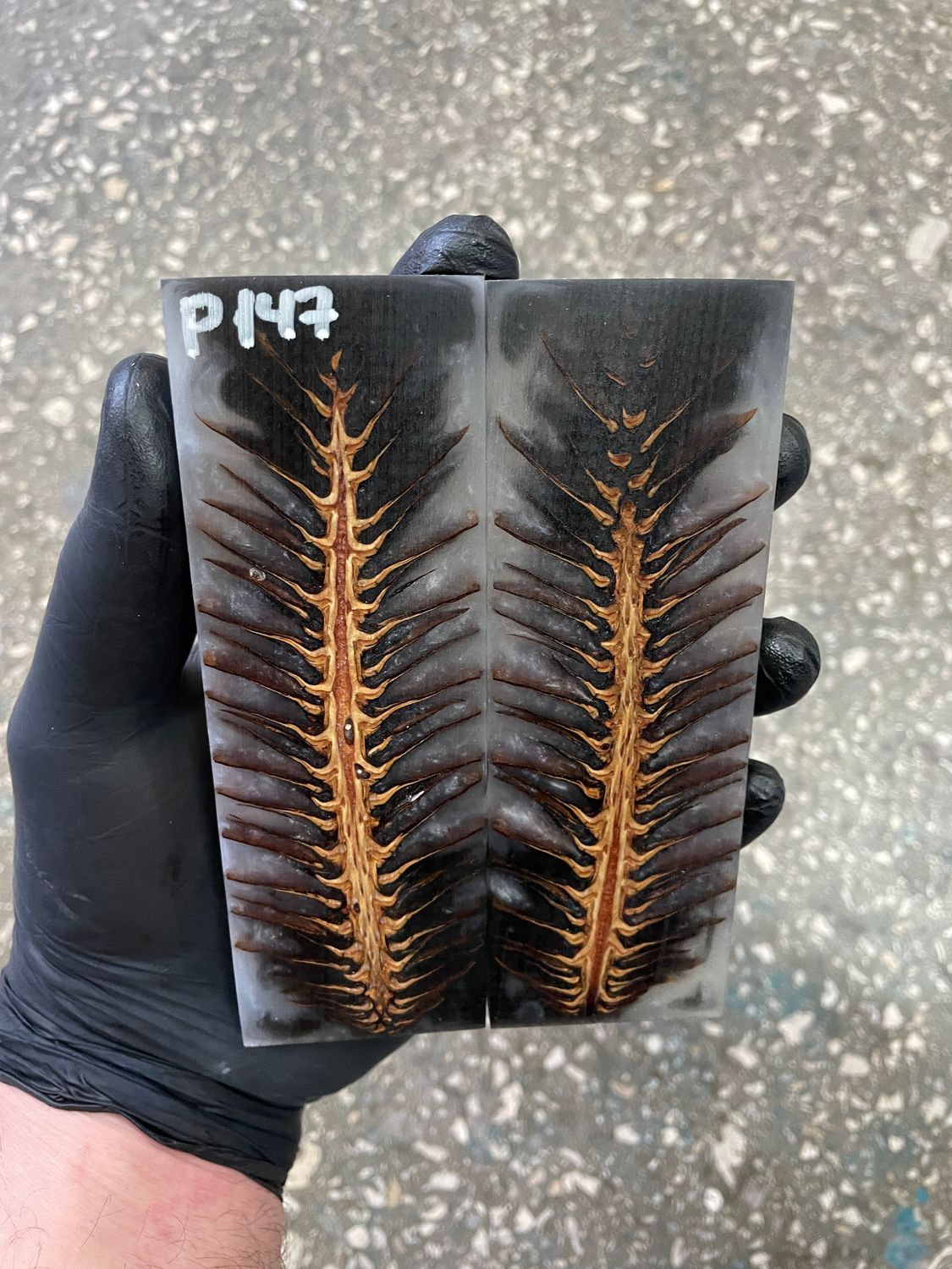 pinecone resin knife scales pair handle material P147