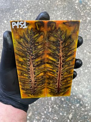 Pinecone in resin scales for knifehandle 5.19-1.73-0.43inch P151