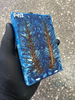 stabilized pinecone in resin knife scales unique pattern custom knifemaking material