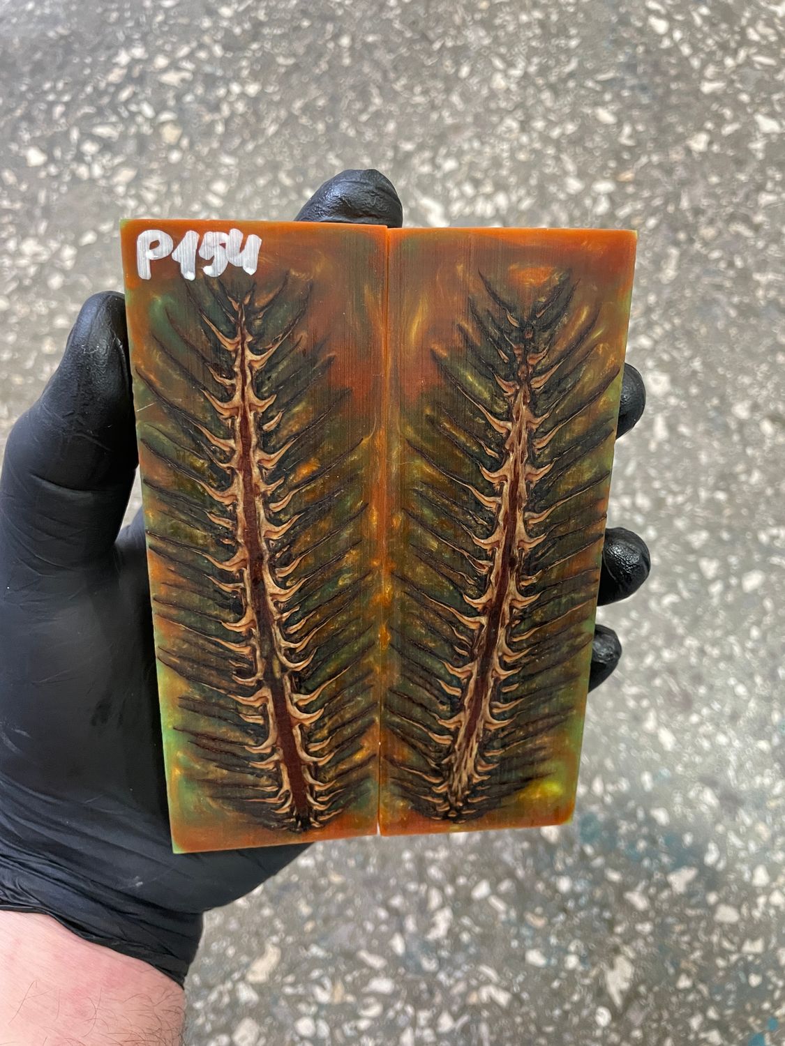 pinecone resin knife scales pair handle material P154