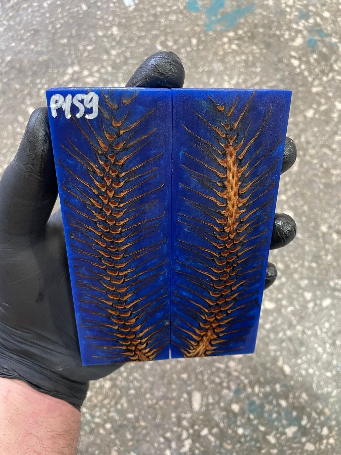 Pinecone in resin scales for knifehandle 5.19-1.73-0.43inch P159