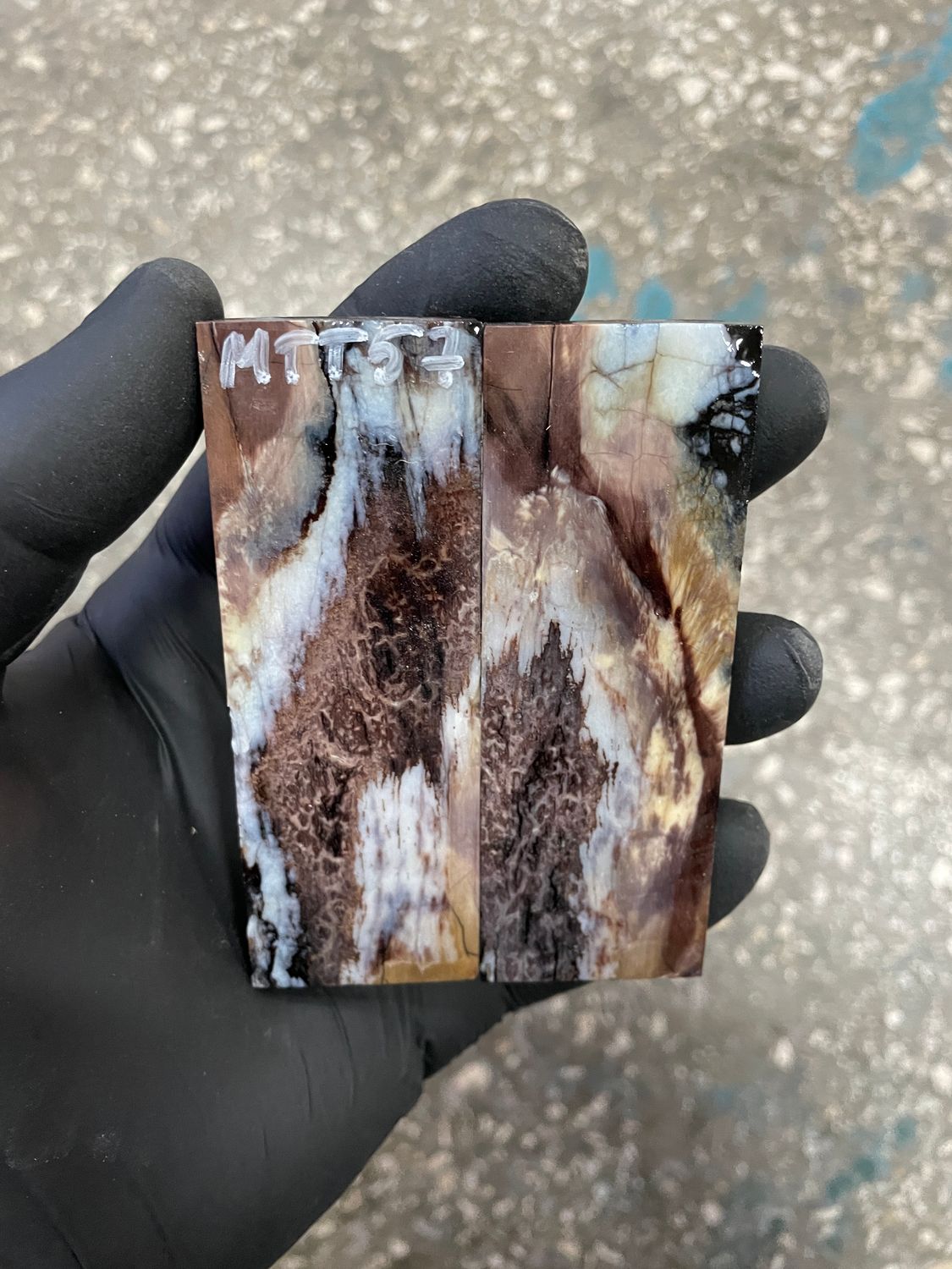 Stabilized mammoth tooth knife scales pair inch for pocket knife handle MTT57