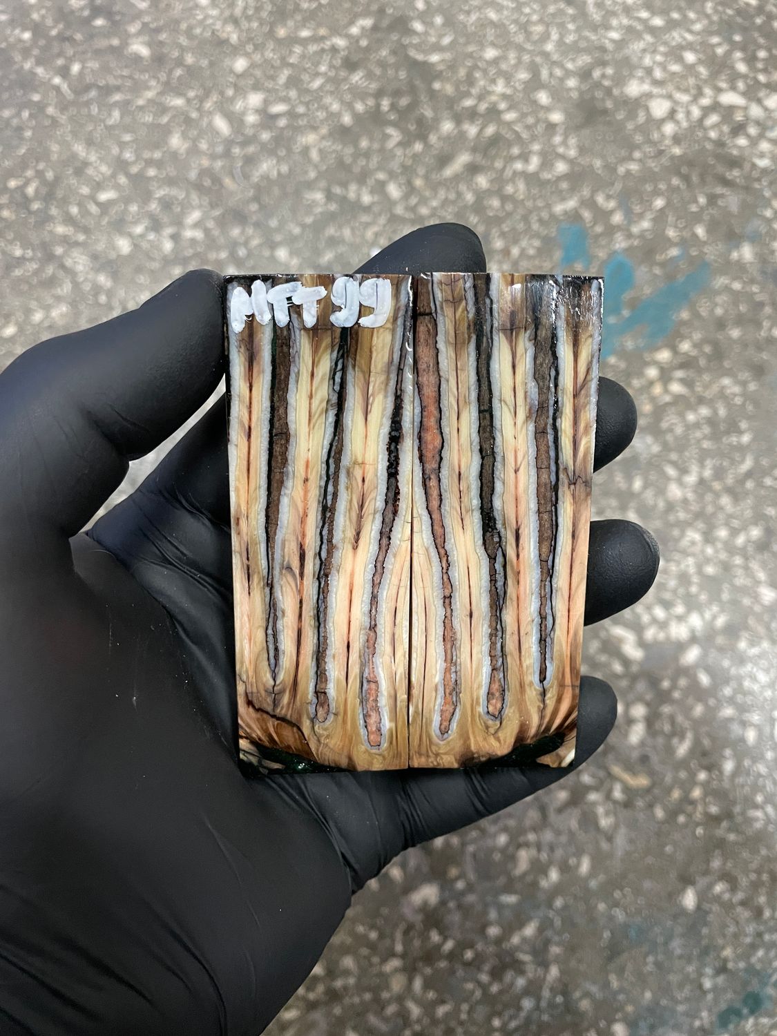 Stabilized mammoth tooth knife scales pair inch for pocket knife handle MTT99