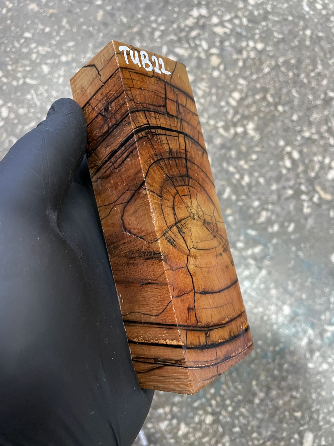 Mammoth tusk block stabilized for knifehandl and handmade 5.19-1.73-1.25 inch TUB22