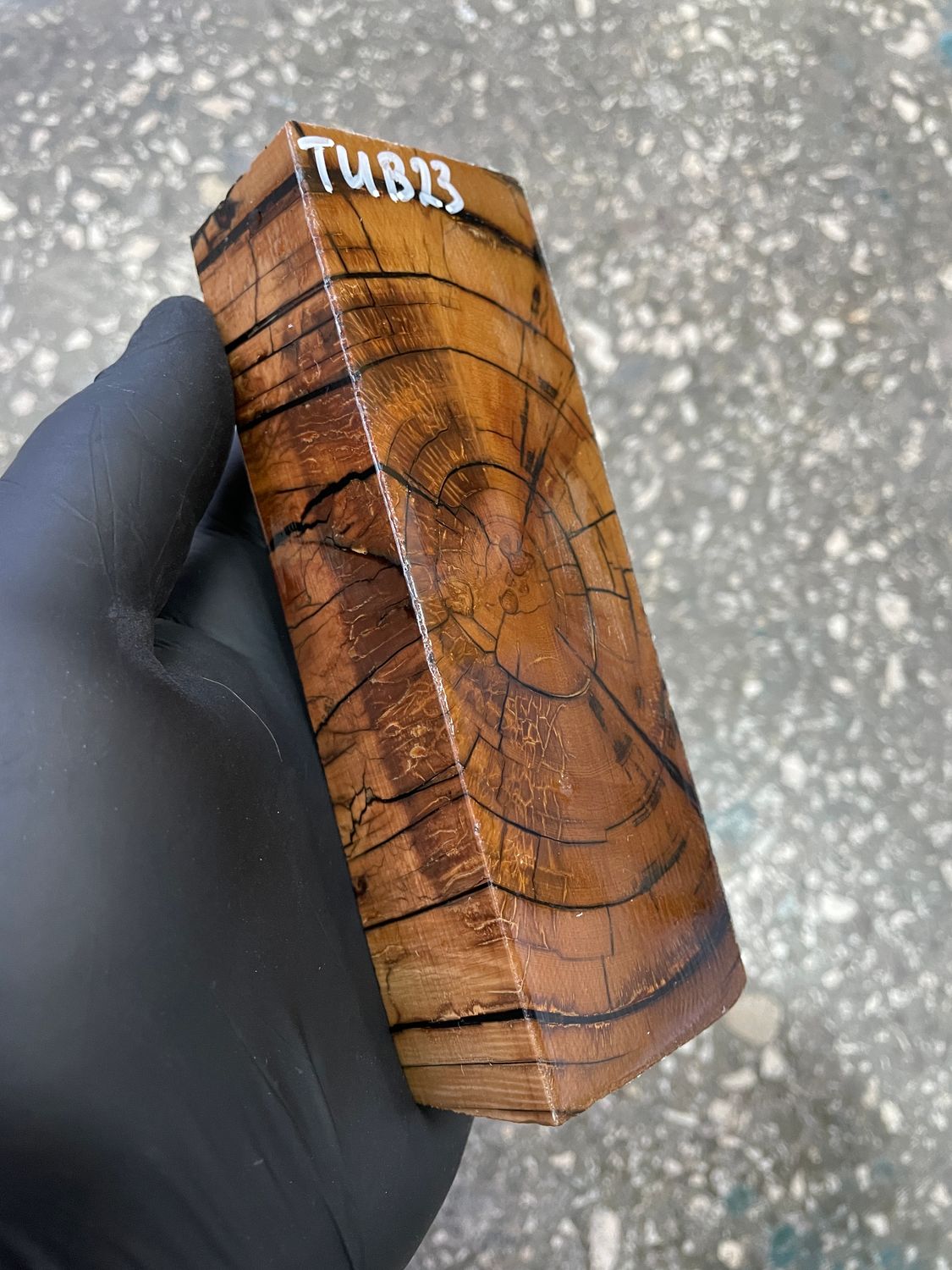 Mammoth tusk block stabilized for knifehandl and handmade 5.27-1.77-1.22 inch TUB23