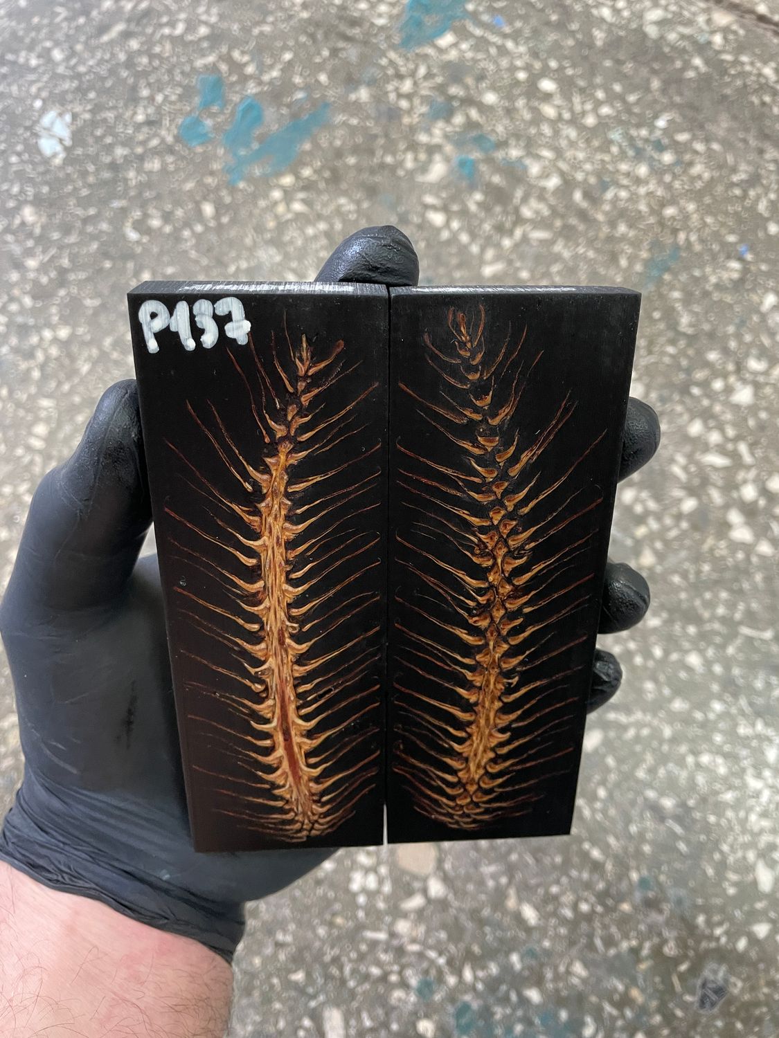 pinecone resin knife scales pair handle material P137