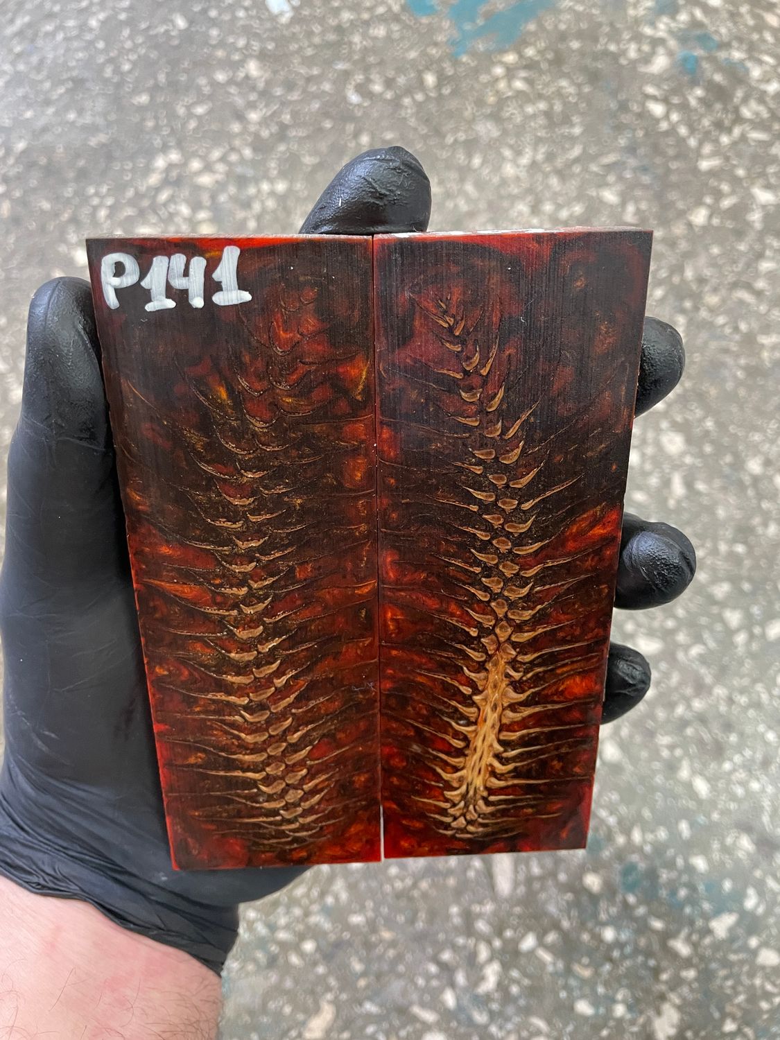 pinecone resin knife scales pair handle material P141