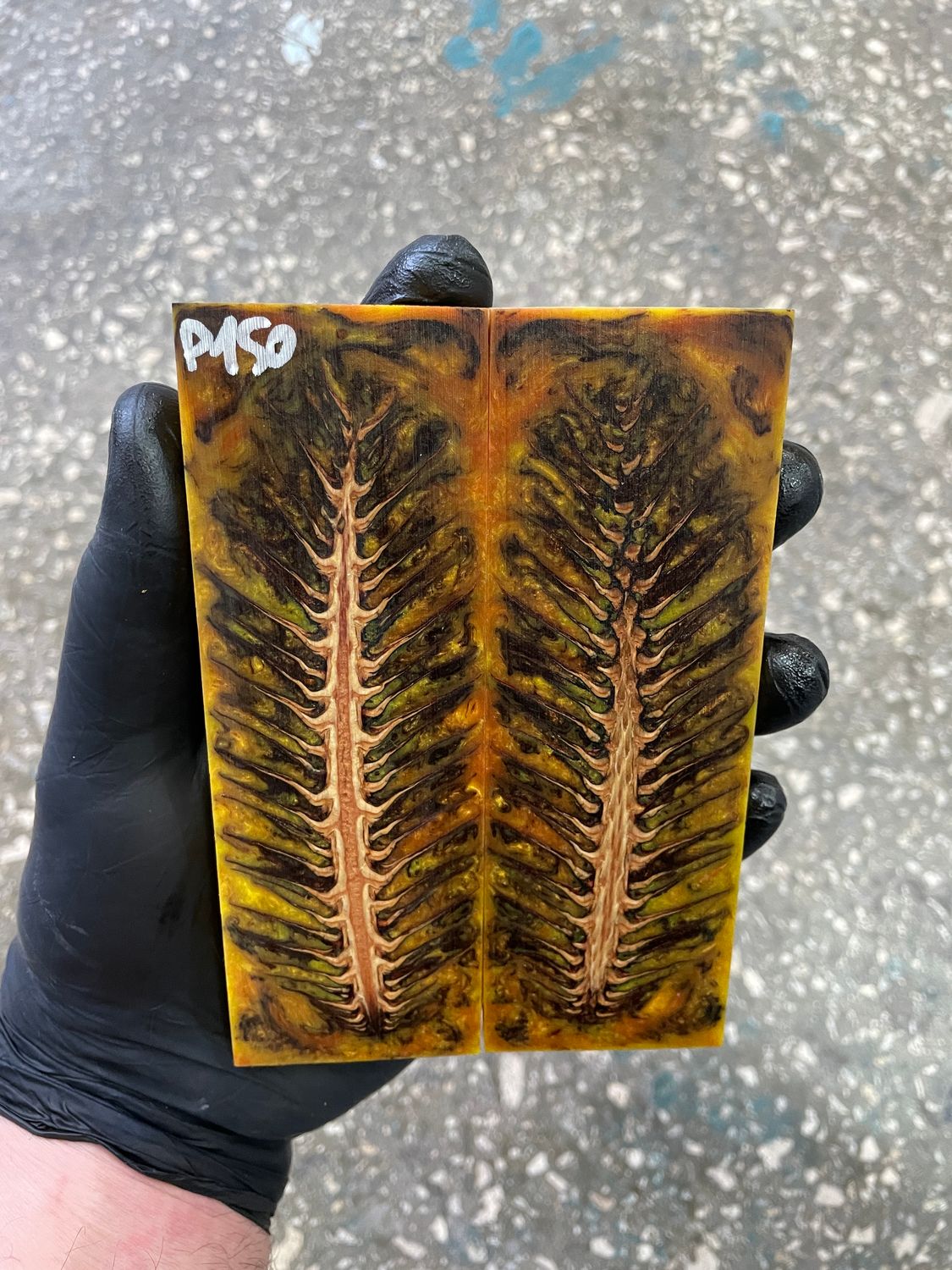 pinecone resin knife scales pair handle material P150