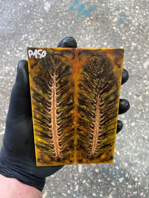 Pinecone in resin scales for knifehandle 5.19-1.73-0.43inch P150