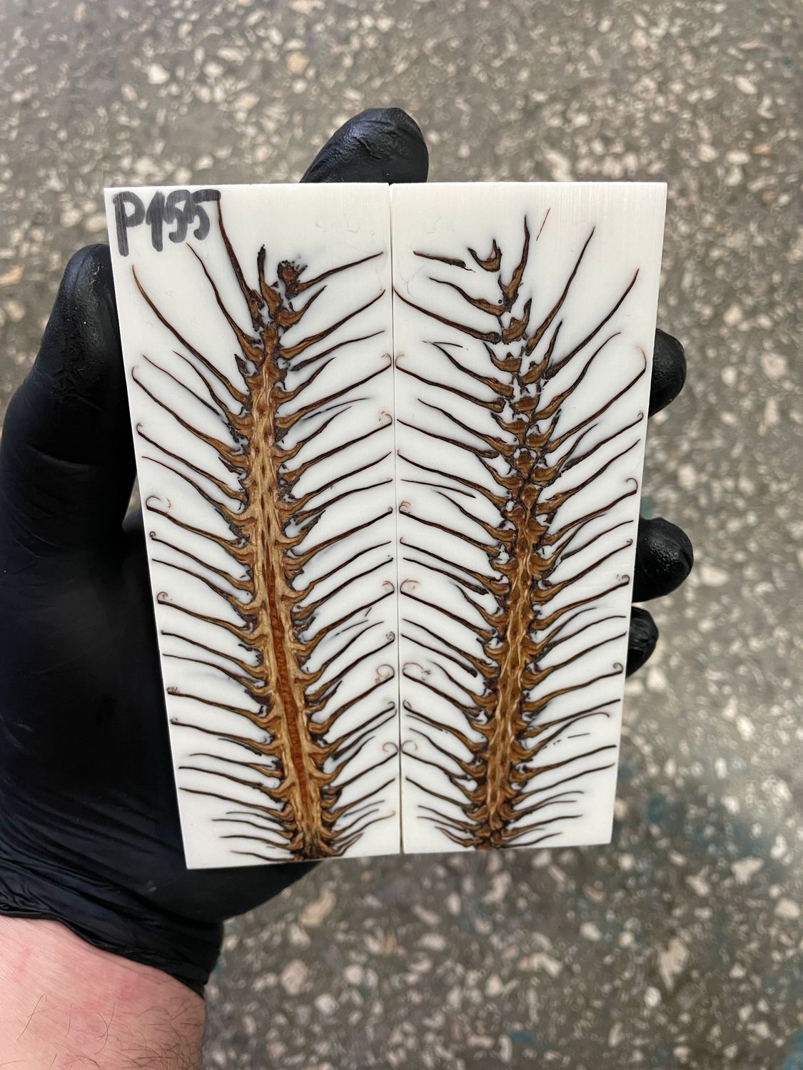 pinecone resin knife scales pair handle material P155