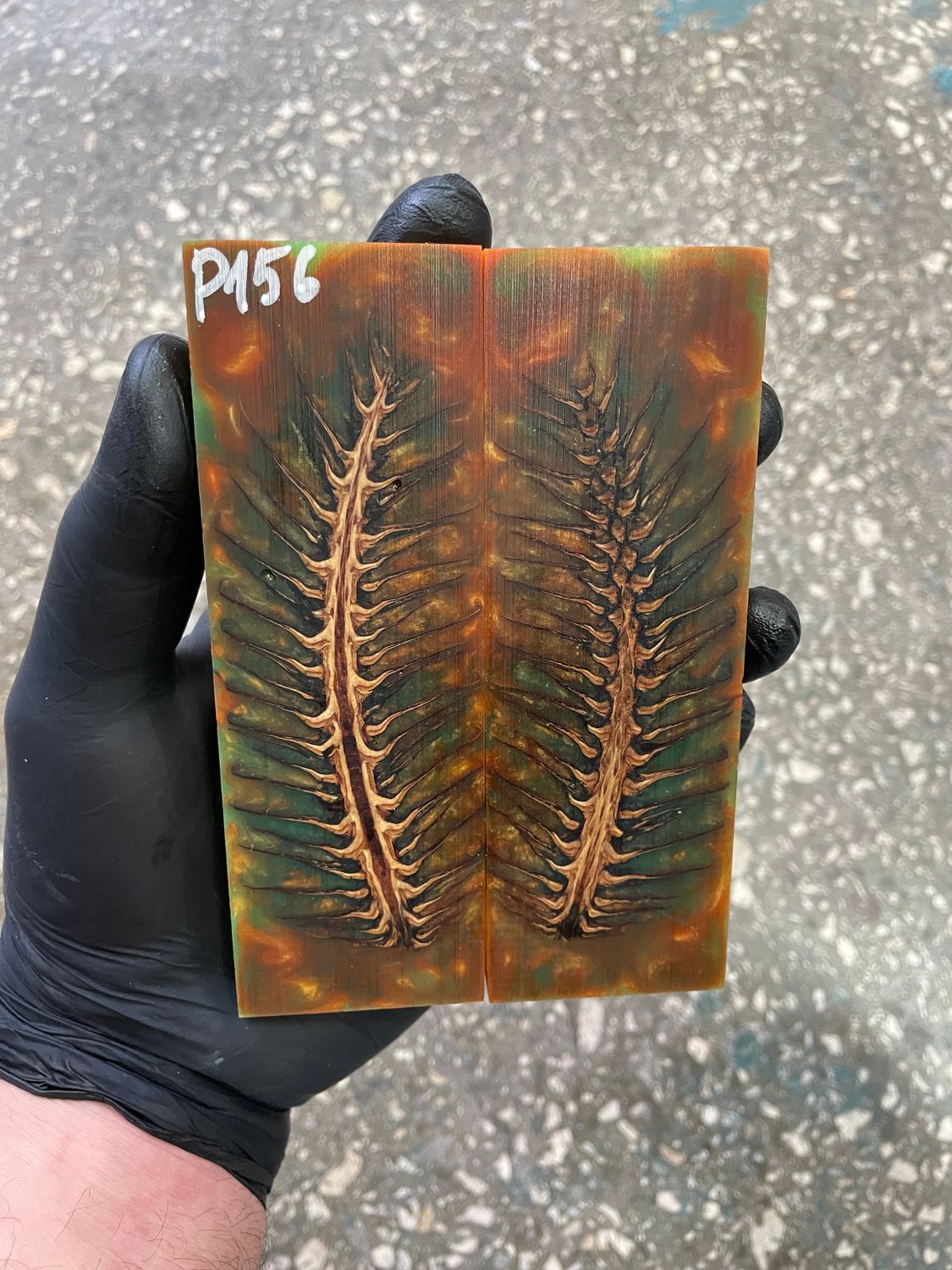 Pinecone in resin scales for knifehandle 5.19-1.73-0.43inch P156