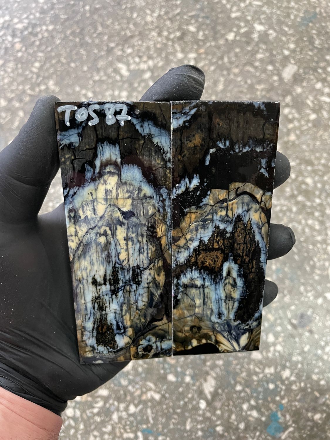 mammoth tooth stabilized knife handle scales pair TOS87