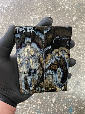 Mammoth tooth scales pair stabilized for knifehandl 5.19-1.85-0.43 inch TOS87