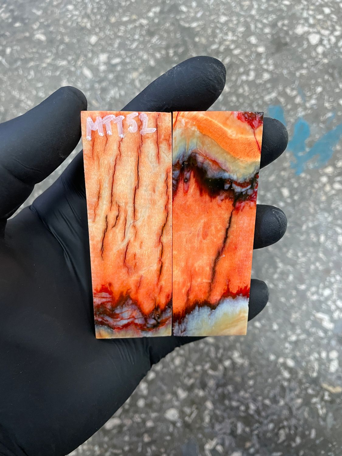 Stabilized mammoth tooth knife scales pair inch for pocket knife handle MTT52