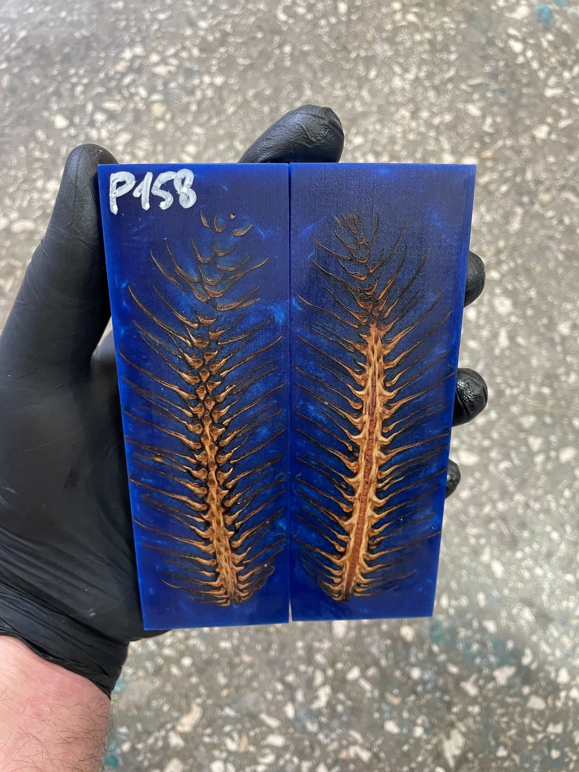 pinecone resin knife scales pair handle material P158