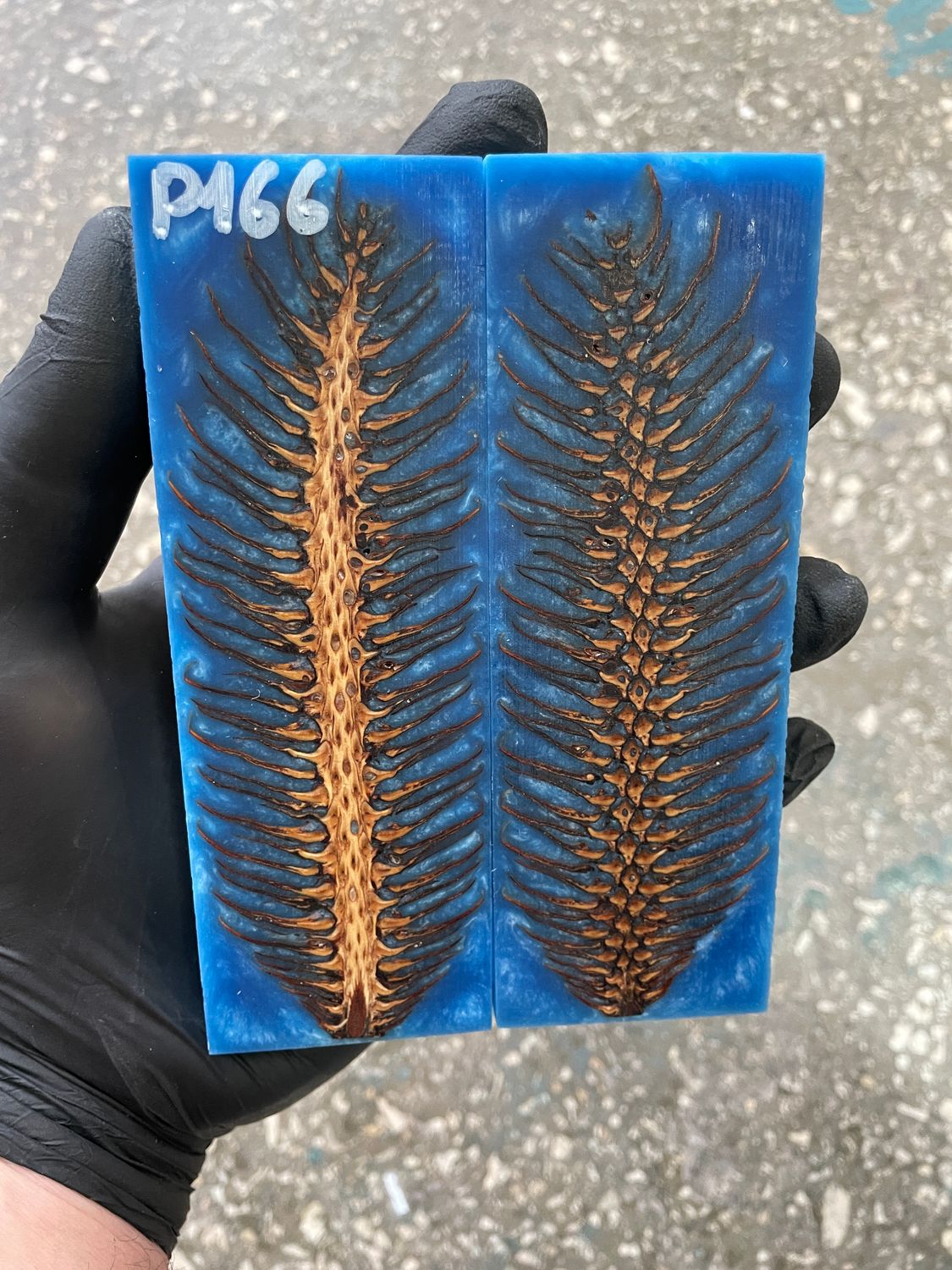 Pinecone in resin scales for knifehandle 5.19-1.73-0.43inch P166