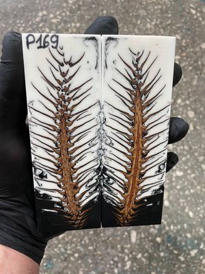 Pinecone in resin scales for knifehandle 5.19-1.73-0.43inch P169