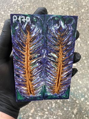 Pinecone in resin scales for knifehandle 5.19-1.73-0.43inch P170