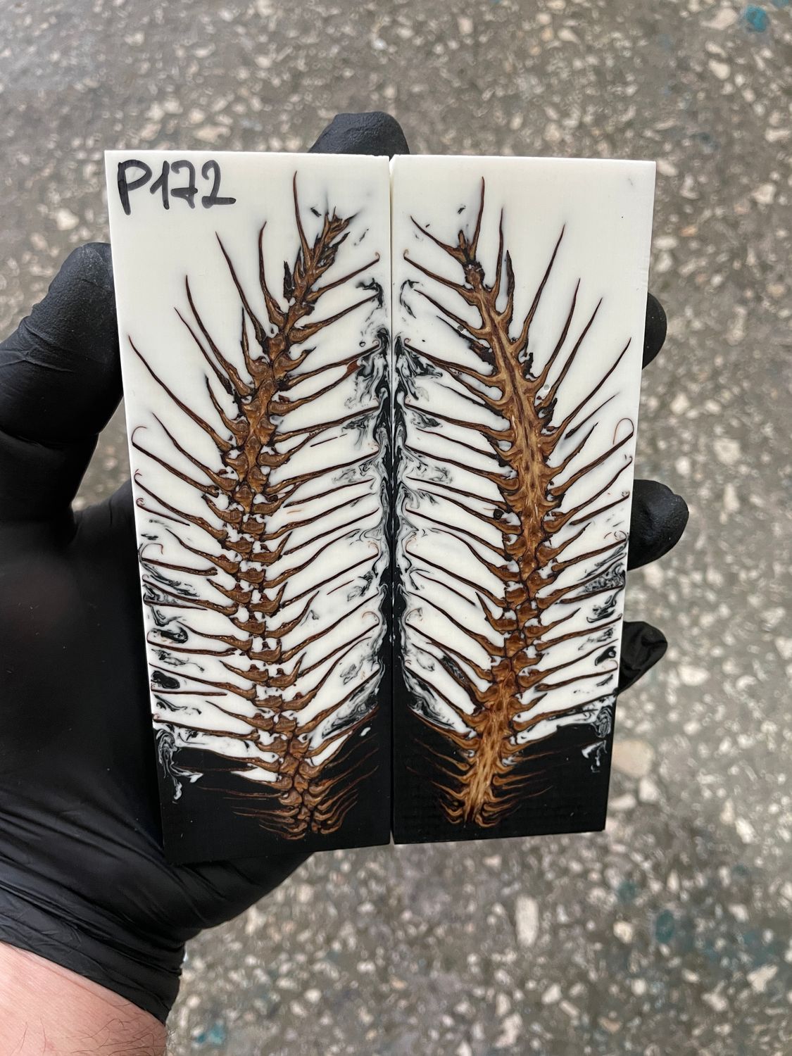Pinecone in resin scales for knifehandle 5.19-1.73-0.43inch P172
