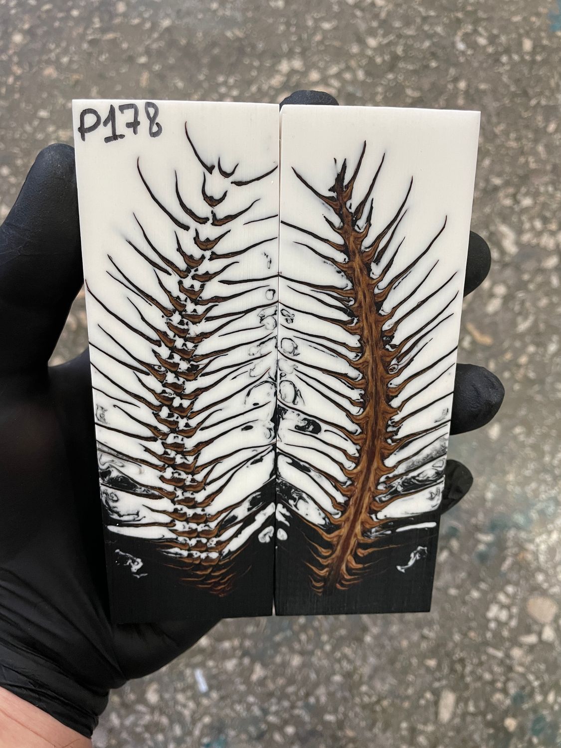 Pinecone in resin scales for knifehandle 5.19-1.73-0.43inch P178