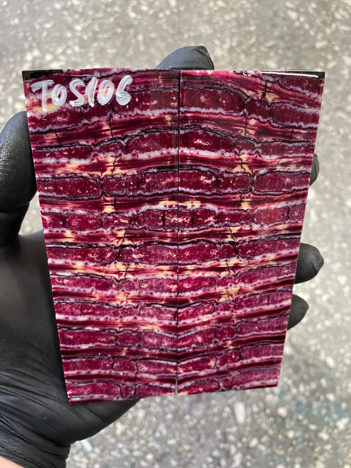 Mammoth tooth scales pair stabilized for knifehandl 5.27-1.88-0.43 inch TOS106