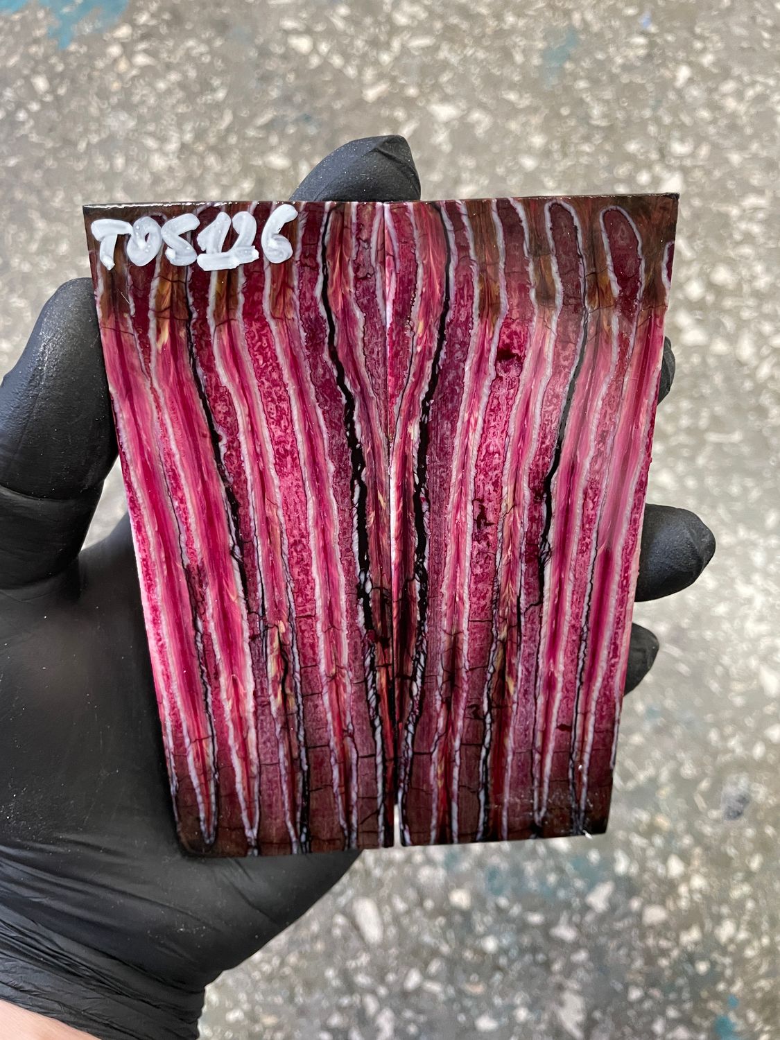 Mammoth tooth scales pair stabilized for knifehandl 5.0-1.73-0.39 inch TOS126