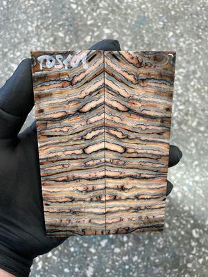 Mammoth tooth scales pair stabilized for knifehandl 5.27-1.77-0.47 inch TOS108