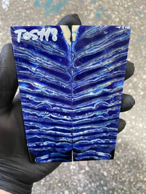 Mammoth tooth scales pair stabilized for knifehandl 5.23-1.77-0.39 inch TOS118