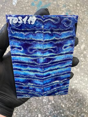 Mammoth tooth scales pair stabilized for knifehandl 5.23-1.77-0.43 inch TOS119